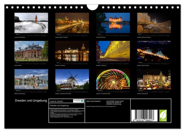 Produktbild: Dresden und Umgebung (Wandkalender 2026 DIN A4 quer), CALVENDO Monatskalender