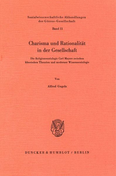 Produktbild: Charisma und Rationalit&auml;t in der Gesellschaft.