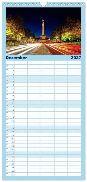 Produktbild: Familienplaner 2027 - Berlin mit 5 Spalten (Wandkalender, 21 x 45 cm) CALVENDO