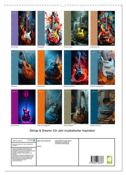 Produktbild: Strings & Dreams: Ein Jahr musikalischer Inspiration (hochwertiger Premium Wandkalender 2026 DIN A2 hoch), Kunstdruck in Hochglanz