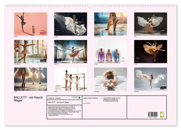 Produktbild: BALLETT - ein Hauch Magie (Wandkalender 2026 DIN A2 quer), CALVENDO Monatskalender