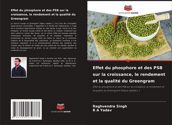 Produktbild: Effet du phosphore et des PSB sur la croissance, le rendement et la qualit&eacute; du Greengram
