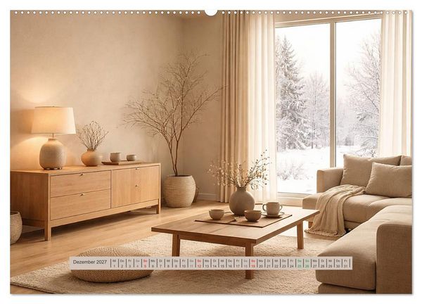 Produktbild: Wohntr&auml;ume &ndash; Minimalistische R&auml;ume voller Ruhe (Wandkalender 2027 DIN A2 quer), CALVENDO Monatskalender