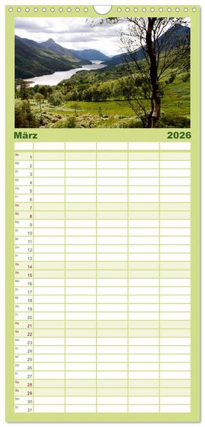 Produktbild: Familienplaner 2026 - Western Highlands - Schottland mit 5 Spalten (Wandkalender, 21 x 45 cm) CALVENDO