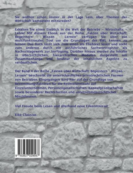 Produktbild: Fakten &uuml;ber Wirtschaft - Band 4 - BetriebsWirtschaftsLehre -