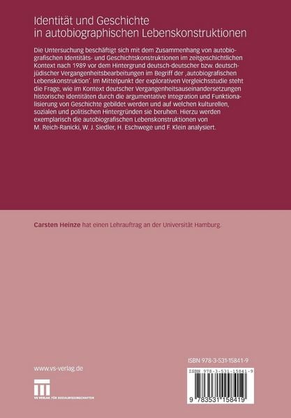 Produktbild: Identit&auml;t und Geschichte in autobiographischen Lebenskonstruktionen