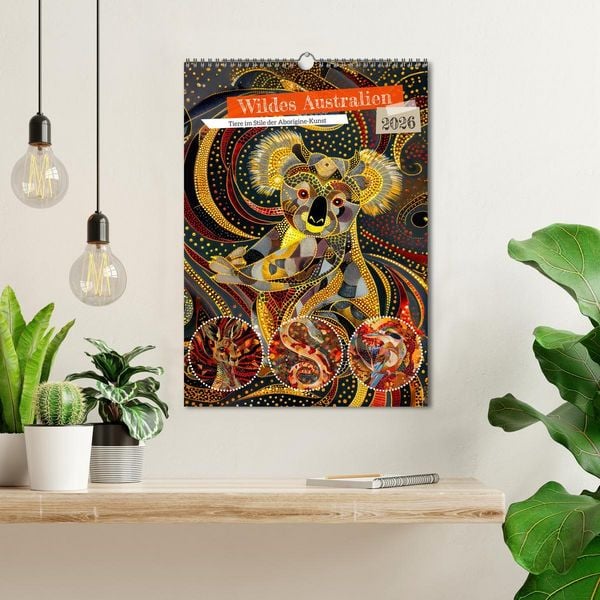 Produktbild: Wildes Australien - Tiere im Stile der Aborigine-Kunst (Wandkalender 2026 DIN A3 hoch), CALVENDO Monatskalender