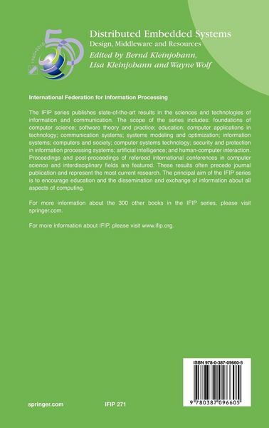 Produktbild: Distributed Embedded Systems: Design, Middleware and Resources
