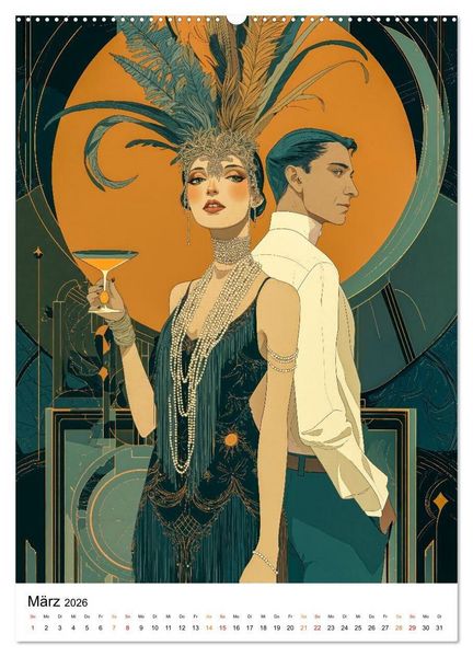 Produktbild: Art Deco - Glamour, Geometrie und Goldstaub (hochwertiger Premium Wandkalender 2026 DIN A2 hoch), Kunstdruck in Hochglanz