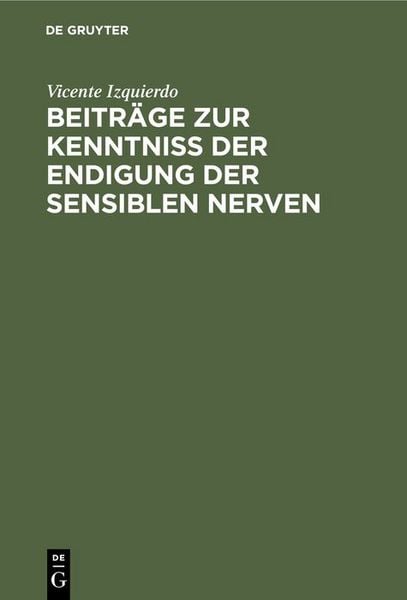 Produktbild: Beitr&auml;ge zur Kenntniss der Endigung der sensiblen Nerven