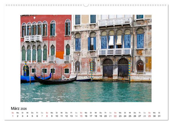 Produktbild: Venedig - Verg&auml;ngliche Sch&ouml;nheit (hochwertiger Premium Wandkalender 2026 DIN A2 quer), Kunstdruck in Hochglanz