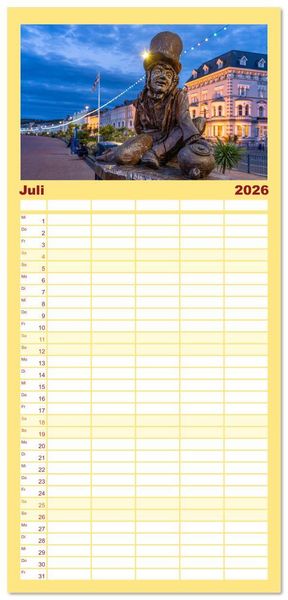 Produktbild: Familienplaner 2026 - Gro&szlig;britannien - Wales mit 5 Spalten (Wandkalender, 21 x 45 cm) CALVENDO