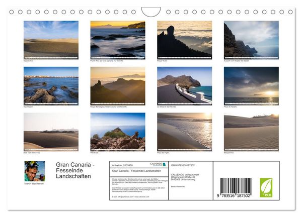 Produktbild: Gran Canaria - Fesselnde Landschaften (Wandkalender 2026 DIN A4 quer), CALVENDO Monatskalender