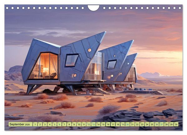 Produktbild: Futuristische moderne Behausungen (Wandkalender 2026 DIN A4 quer), CALVENDO Monatskalender