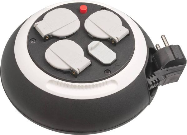 Brennenstuhl 1109220600 Kabeltrommel 3.00 m Schwarz Schutzkontakt-Stecker