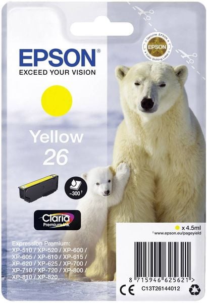 Epson Druckerpatrone T2614, 26 Original Gelb C13T26144012