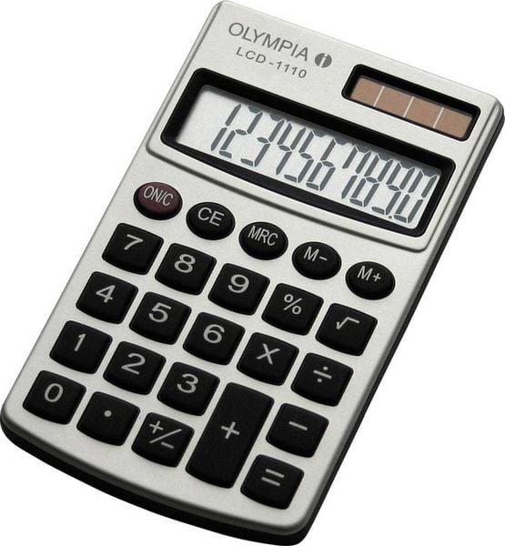 Produktbild: Olympia LCD 1110 Taschenrechner Silber Display (Stellen): 10 solarbetrieben, batteriebetrieben (B x H x T) 70 x 10 x 117 mm