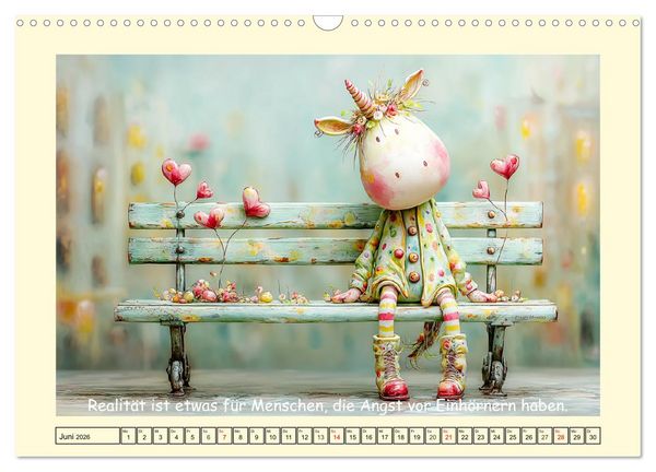 Produktbild: Einhornzauber. Liebliche Unicorn-Weisheiten (Wandkalender 2026 DIN A3 quer), CALVENDO Monatskalender
