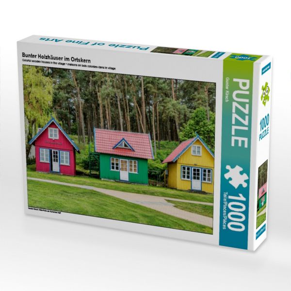 Bunter Holzhäuser im Ortskern (Puzzle)