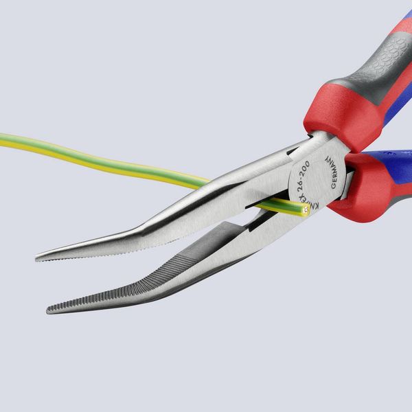 Produktbild: Knipex 26 22 200 Werkstatt Flachrundzange 40&deg; gebogen Vanadium Elektrostahl 200mm