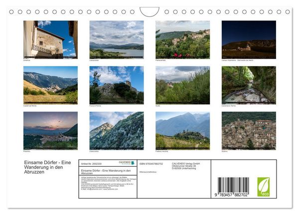 Produktbild: Einsame D&ouml;rfer - Eine Wanderung in den Abruzzen (Wandkalender 2026 DIN A4 quer), CALVENDO Monatskalender