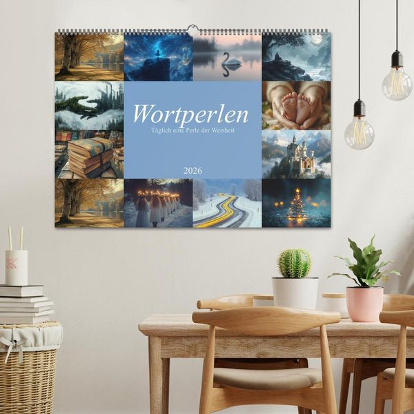 Produktbild: Wortperlen (Wandkalender 2026 DIN A2 quer), CALVENDO Monatskalender