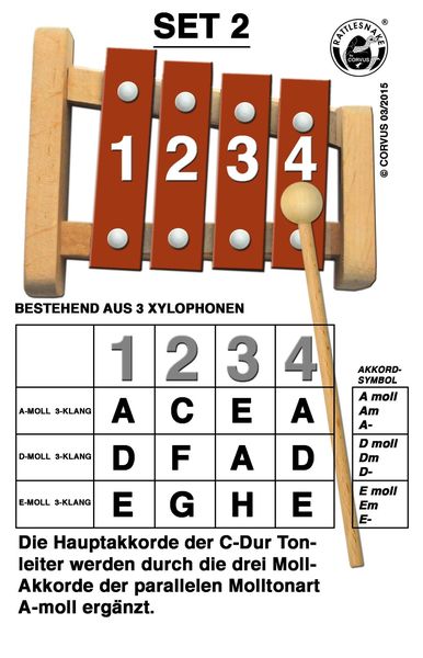 Corvus A600282 - Rattlesnake, Akkord-Glockenspiel Set 2, Xylophon