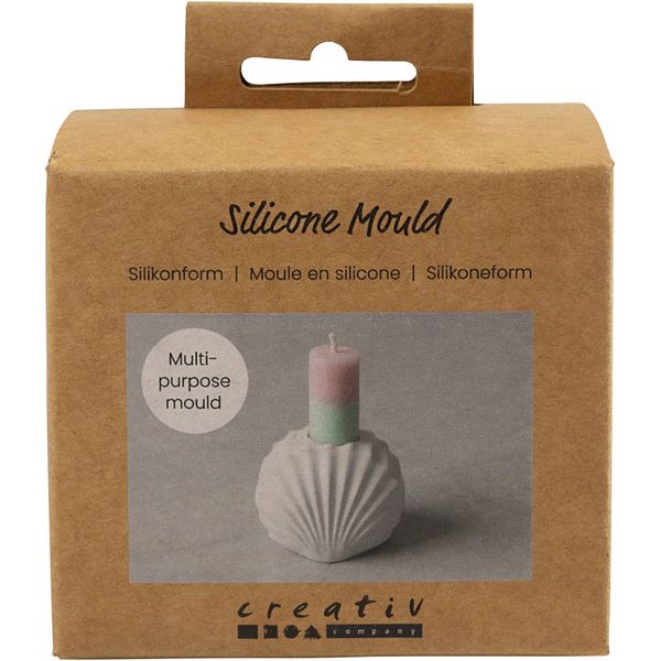 Produktbild: Creativ Company Silikonform, Kerzenhalter Muschel, H 5,5 cm, L 6,8 cm, B 5,5 cm, 1 Stk