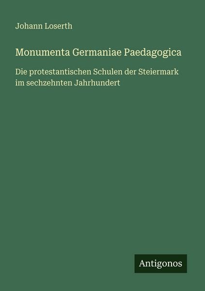 Produktbild: Monumenta Germaniae Paedagogica