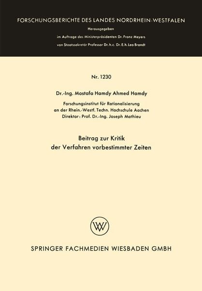 Produktbild: Beitrag zur Kritik der Verfahren vorbestimmter Zeiten