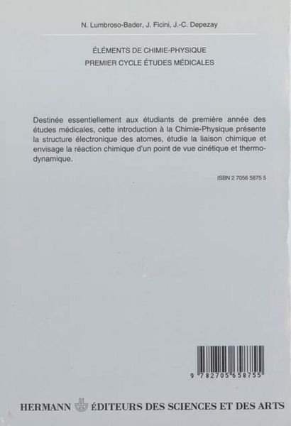 Produktbild: &Eacute;l&eacute;ments de chimie physique