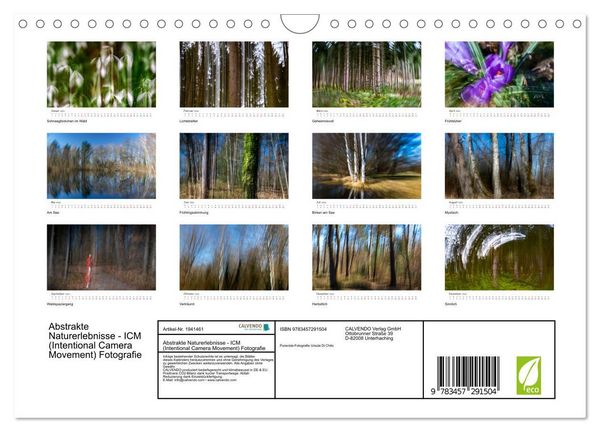 Produktbild: Abstrakte Naturerlebnisse - ICM (Intentional Camera Movement) Fotografie (Wandkalender 2026 DIN A4 quer), CALVENDO Monatskalender