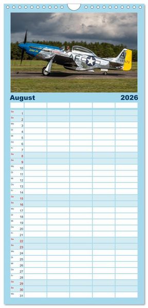 Produktbild: Familienplaner 2026 - Fliegende Legenden - Warbirds mit 5 Spalten (Wandkalender, 21 x 45 cm) CALVENDO