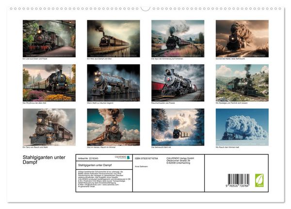 Produktbild: Stahlgiganten unter Dampf (hochwertiger Premium Wandkalender 2026 DIN A2 quer), Kunstdruck in Hochglanz