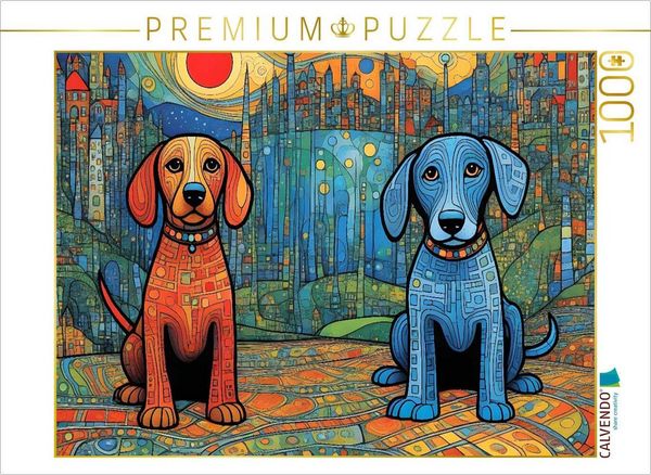 Produktbild: CALVENDO Puzzle Bunte Hunde - das Leben ist bunt und vielseitig, so wie wir! | 1000 Teile Lege-Gr&ouml;&szlig;e 64x48cm Foto-Puzzle f&uuml;r gl&uuml;ckliche Stunden