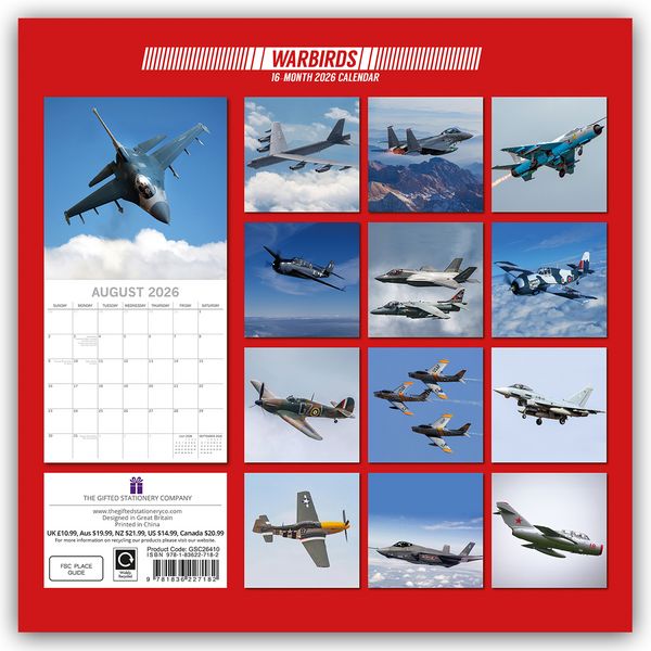 Produktbild: Warbirds – Kampfflugzeuge 2026 – 16-Monatskalender