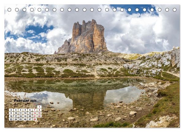 Produktbild: Berggipfel der Dolomiten (Tischkalender 2026 DIN A5 quer), CALVENDO Monatskalender