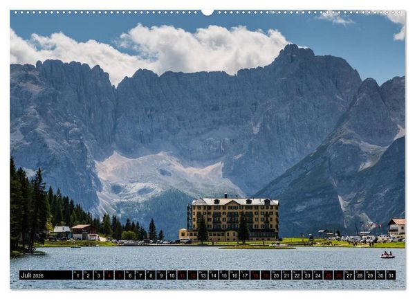 Produktbild: Bergseen in den Dolomiten (hochwertiger Premium Wandkalender 2026 DIN A2 quer), Kunstdruck in Hochglanz