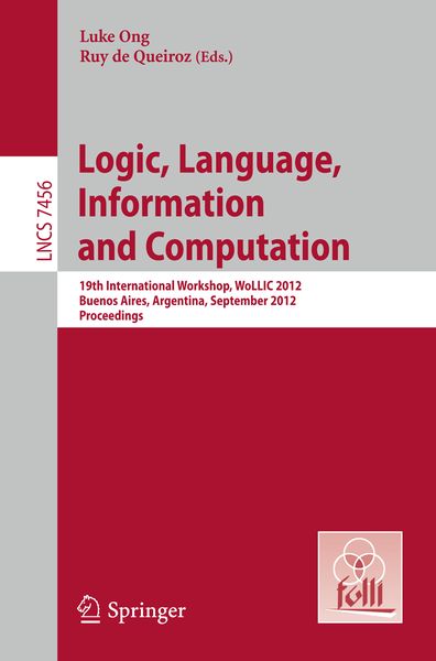 Produktbild: Logic, Language, Information, and Computation
