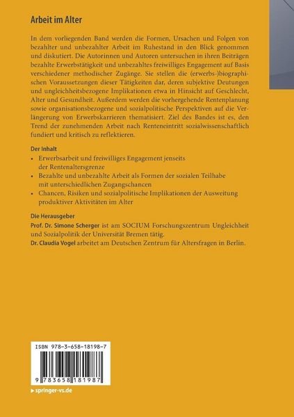 Produktbild: Arbeit im Alter