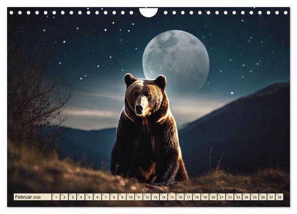 Produktbild: Heimische Tiere im Mondlicht (Wandkalender 2026 DIN A4 quer), CALVENDO Monatskalender