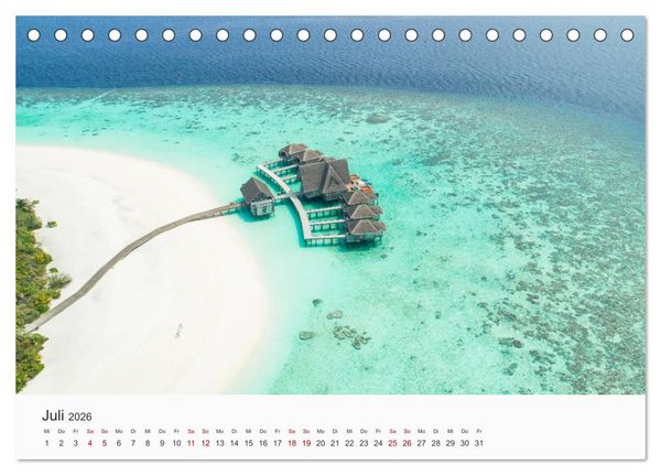 Produktbild: Malediven - Die sch&ouml;nsten Str&auml;nde der Welt. (Tischkalender 2026 DIN A5 quer), CALVENDO Monatskalender
