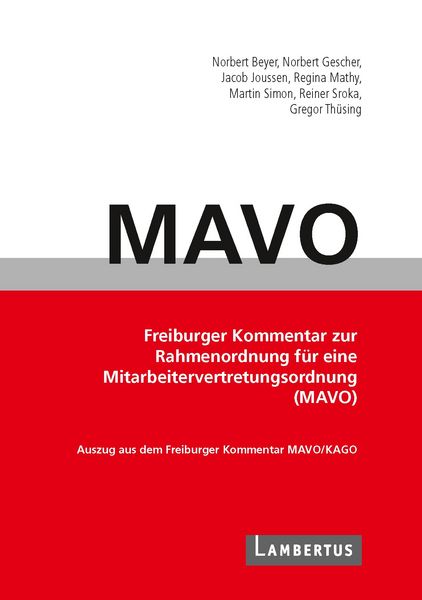 Produktbild: Handbuch MAVO-Kommentar
