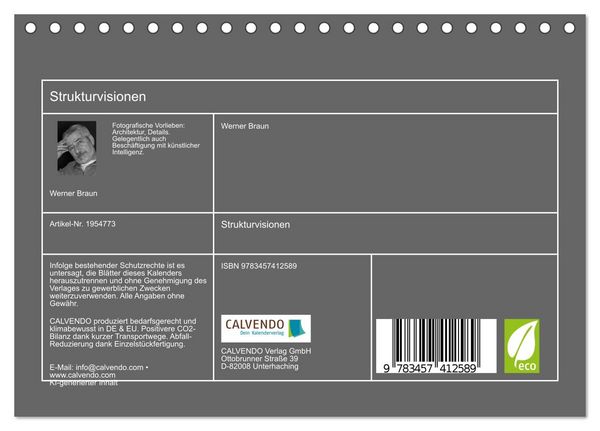 Produktbild: Strukturvisionen (Tischkalender 2026 DIN A5 quer), CALVENDO Monatskalender
