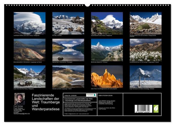 Produktbild: Faszinierende Landschaften der Welt: Traumberge und Wanderparadiese (hochwertiger Premium Wandkalender 2027 DIN A2 quer), Kunstdruck in Hochglanz