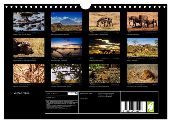 Produktbild: Wildes Afrika (Wandkalender 2026 DIN A4 quer), CALVENDO Monatskalender