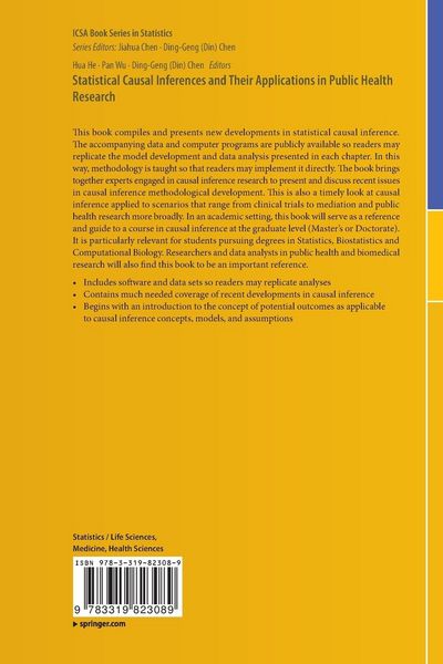 Produktbild: Statistical Causal Inferences and Their Applications in Public Health Research