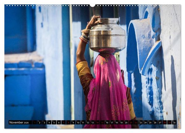 Produktbild: Indien - im Meer der Farben (hochwertiger Premium Wandkalender 2026 DIN A2 quer), Kunstdruck in Hochglanz