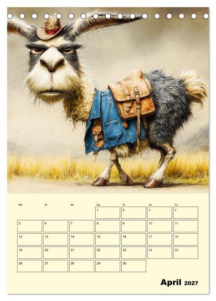 Produktbild: Lama la Vida. Lama-Momente zwischen Humor und Charakter (Tischkalender 2027 DIN A5 hoch), CALVENDO Monatskalender
