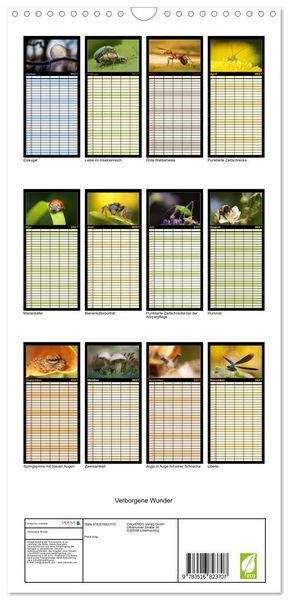 Produktbild: Familienplaner 2027 - Verborgene Wunder mit 5 Spalten (Wandkalender, 21 x 45 cm) CALVENDO